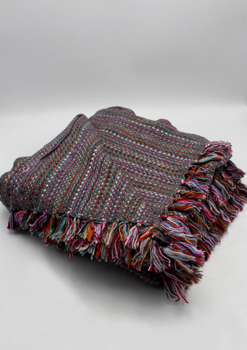Luxurious Multicolor Hand Knitted Cashmere Blanket