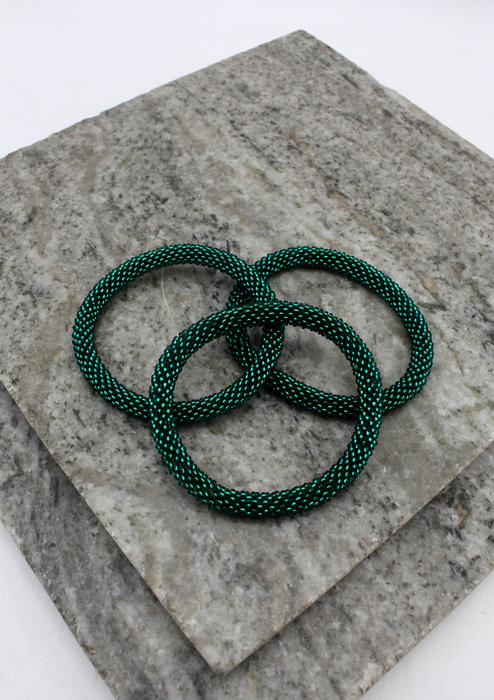 Bright Green Nepalese Roll on Beads Bracelet