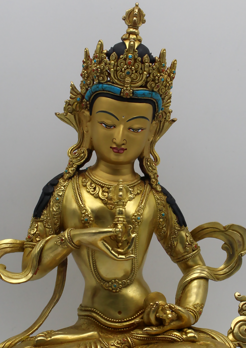 Masterpiece 24 K Gold Vajrasattva 14"H Sculpture Buddhist Deity
