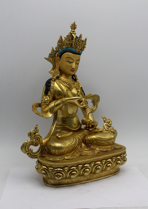 Masterpiece 24 K Gold Vajrasattva 14"H Sculpture Buddhist Deity