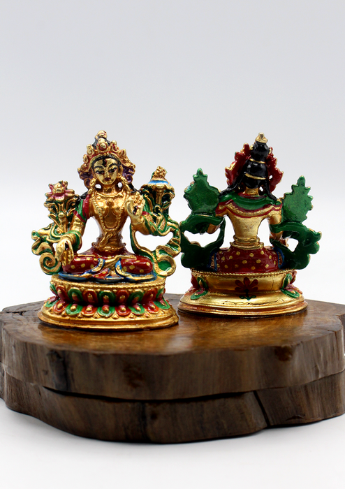 Partly Gold plated White Tara Statue