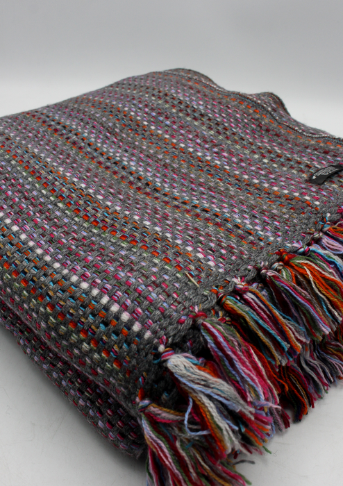 Luxurious Multicolor Hand Knitted Cashmere Blanket