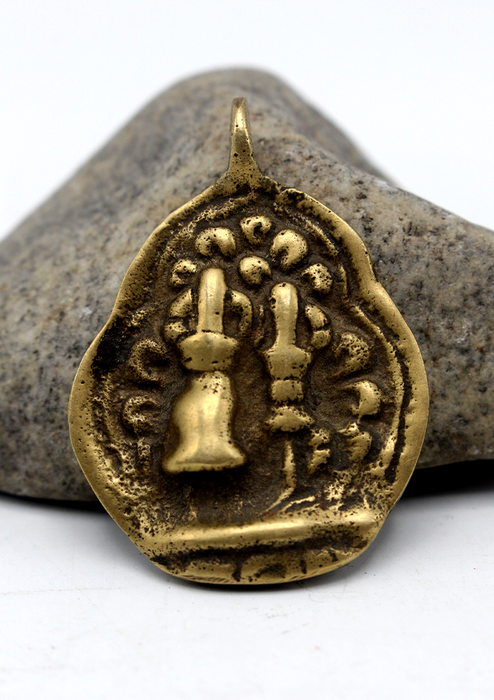Bell and Dorje  Brass  Tibetan Pendant
