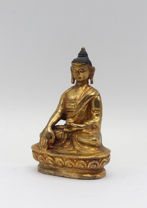 Gold Plated Mini Shakyamuni Buddha Statue 3" H