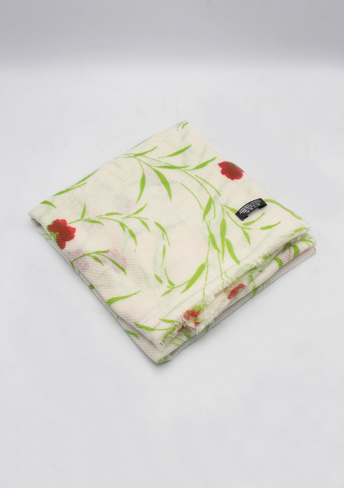 Cashmere Green Floral Print Shawl