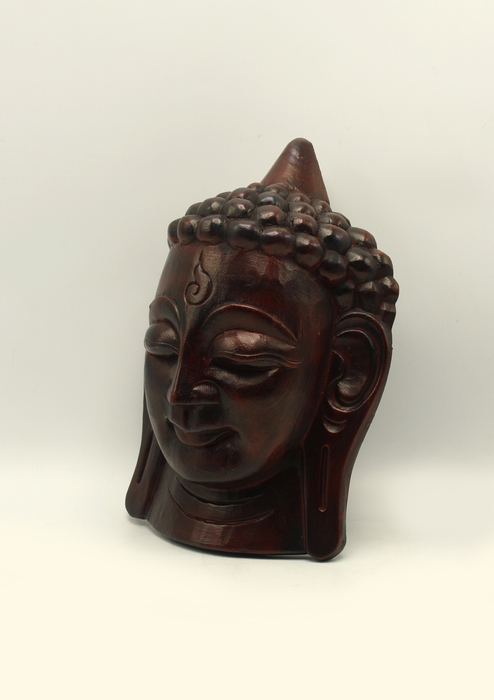 Handcarved Wooden Mask Buddha Face