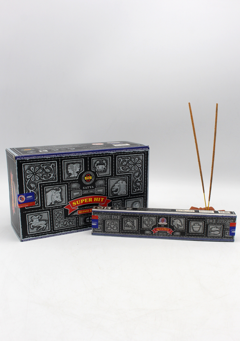Satya Super Hit Incense Sticks, Set of 12 Packs, Each 15 g