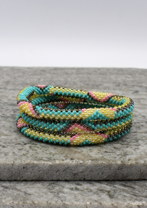 Anaconda Color   Nepalese Roll on Beads Bracelet
