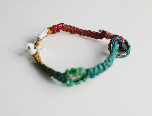 Multi Color Glass Beads Hemp Bracelet - nepacrafts