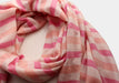 Pure Pashmina Shawl Pink and Peach Striped Pattern - nepacrafts