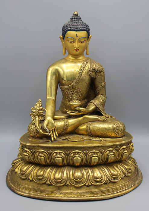 Fully Gold Plated Medicine Buddha Statue