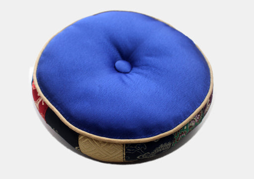 Colorful Handmade Silk Singing Bowl Cushion with Border - nepacrafts