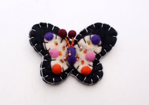 Felt Butterfly Brooch with Beads Decoration - nepacrafts