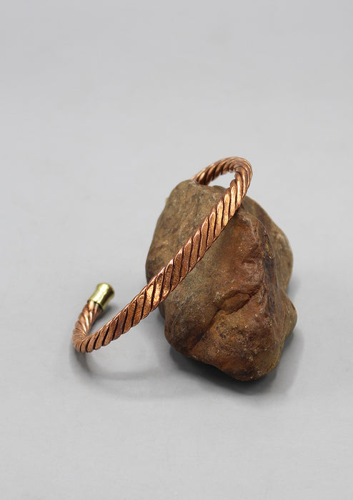 Adjustable Twisted Copper Meditation Bracelet