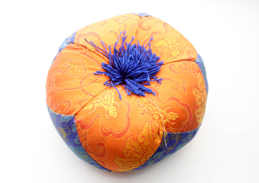Orange and Blue Stuffed Cushion or Pillow for Singing Bowls - nepacrafts