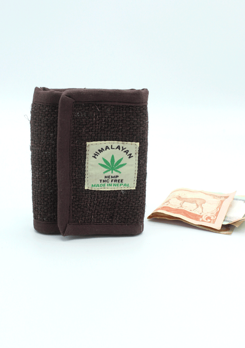 Chocolate Brown Hemp Tri Fold Wallet