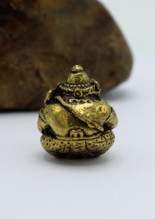 2 Armed Mini Brass Ganesha  Statue