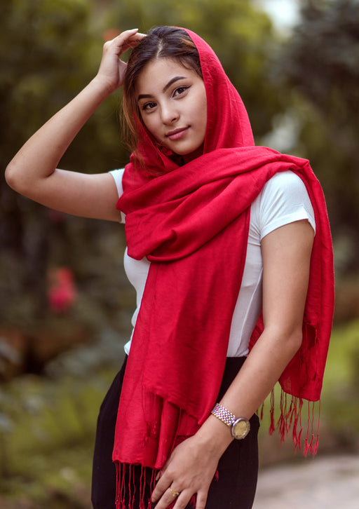 Monk Red Water Pashmina Shawl - nepacrafts