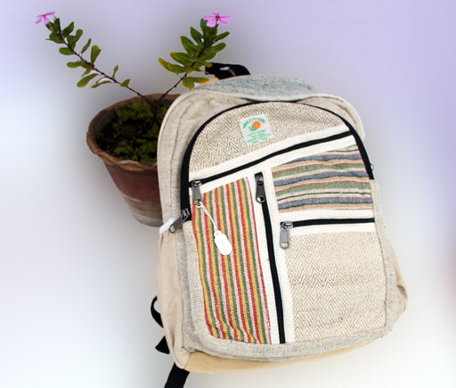 Hemp Backpack with Extra Zipper Pouches - nepacrafts