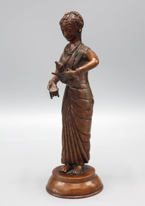 Beautiful Newari Katamari Copper Statue - nepacrafts
