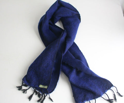 Traditionally Hand Loomed Dark Blue Woolen Muffler - nepacrafts