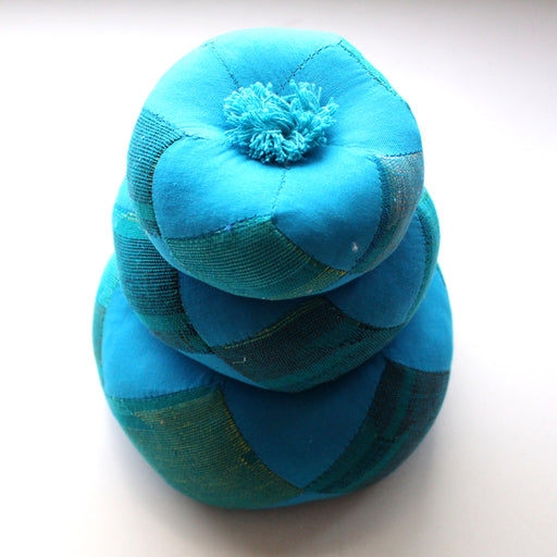 Fair Trade Blue Singing Bowl Cushion-Available in Three Sizes - nepacrafts
