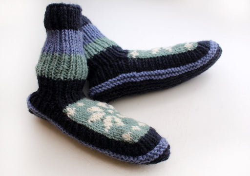 Snowflakes Pattern Multicolor Woolen Indoor Socks Boots - nepacrafts