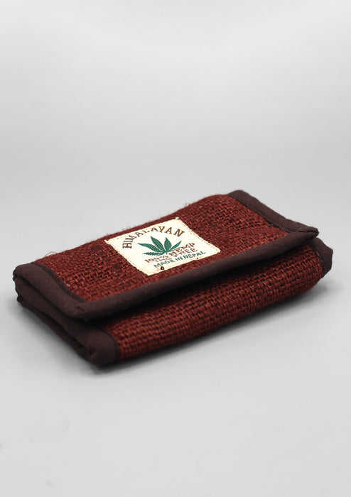 Ecofriendly Soft Hemp Chocolate Brown Color Tri Fold Wallet - nepacrafts
