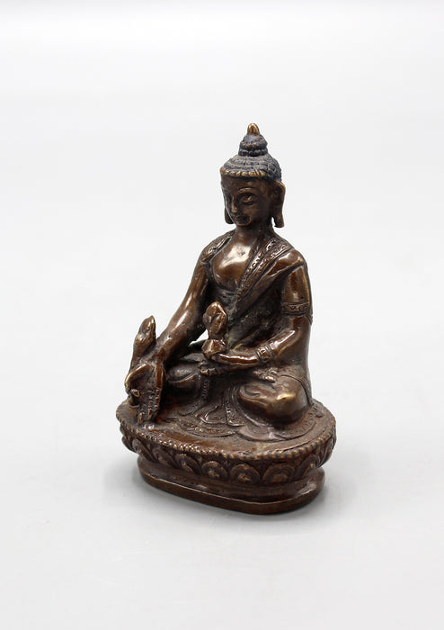 Copper Oxidized Medicine Buddha Statue 3"