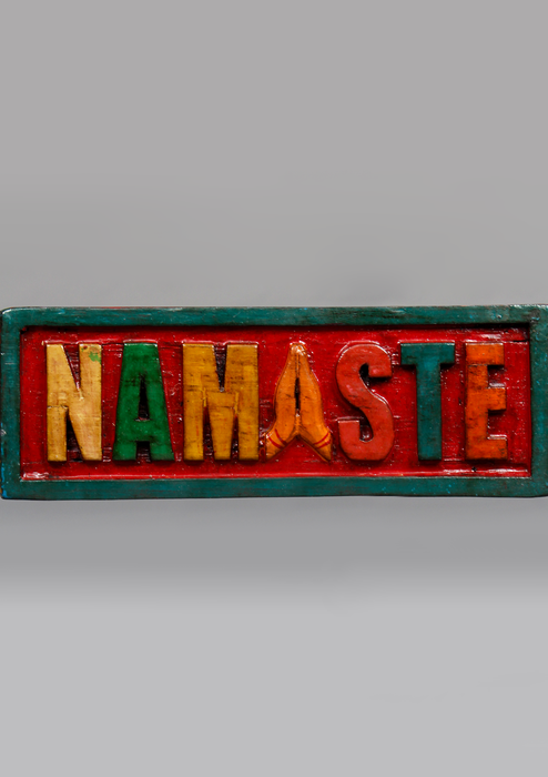 Wooden NAMASTE Door Hanging Plaque Big