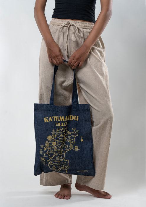 Kathmandu Valley  Denim  Tote  Bag
