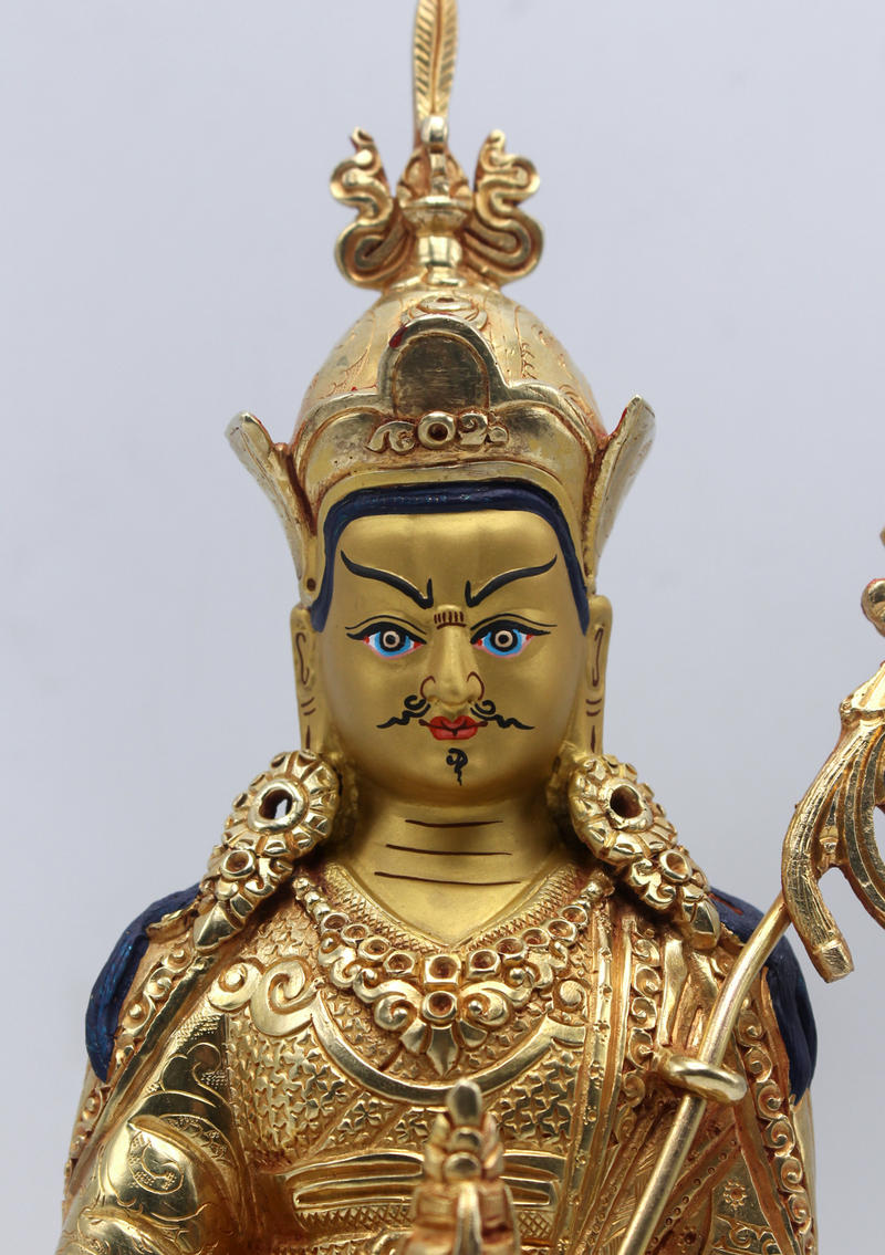 Fully Gold Plated Guru Padmasambhava Statue