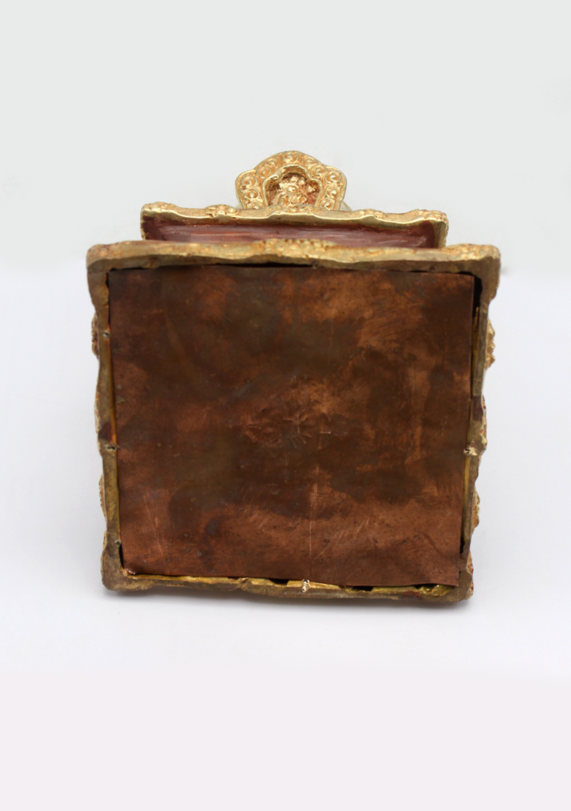 Partly Gold Plated Buddhist Stupa Chorten 8.5"H