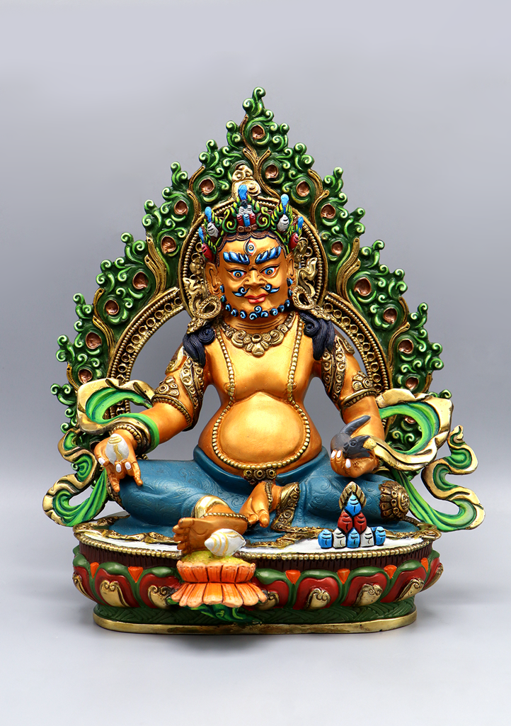 Gold Plated Jambala Painted Statue by Archana Shakya