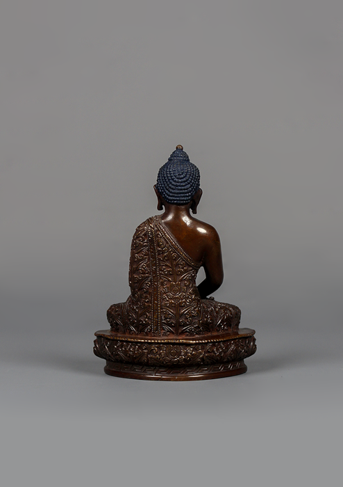 Copper Amitabha Buddha Statue 5.3" H