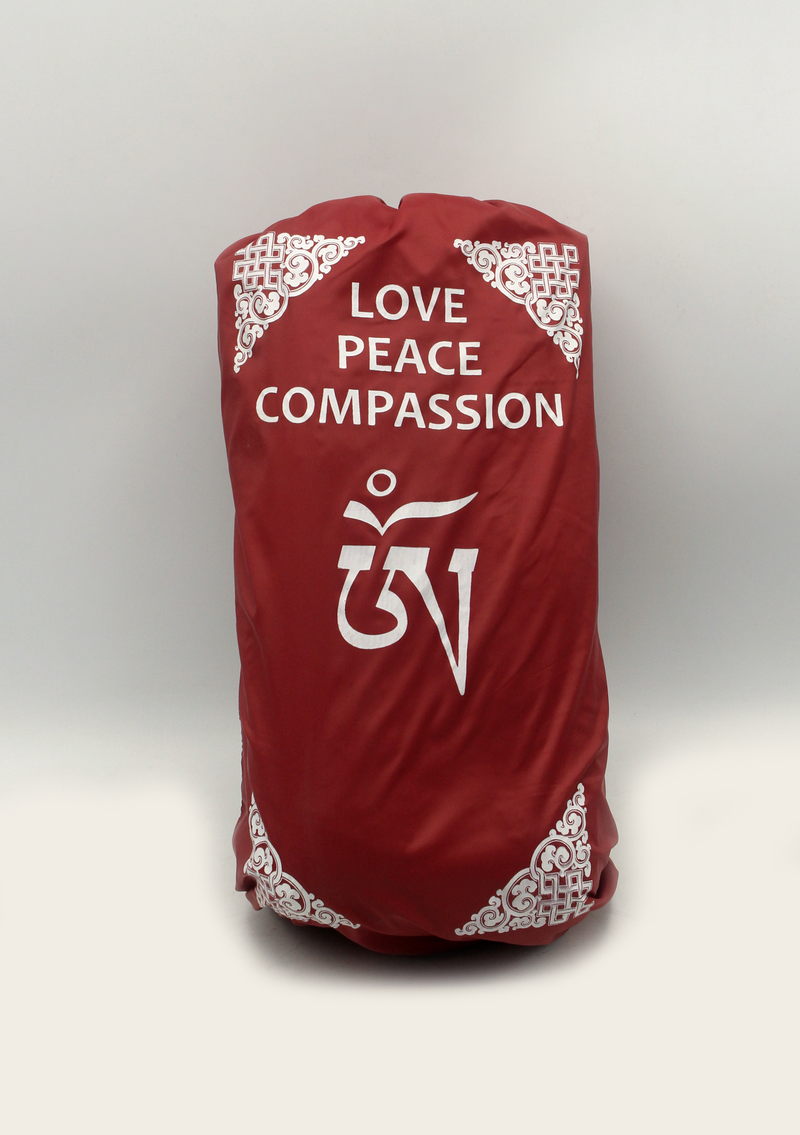 Crimson Foldable Gheri Border Meditation Cushion