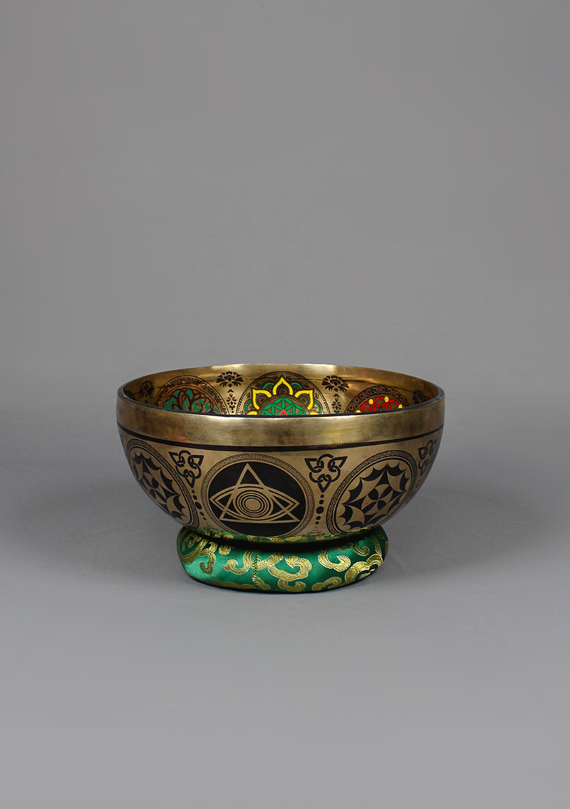 Avalokiteshvara  Handpainted Singing Bowl 9"