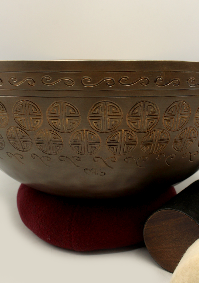 NEPA Full Moon Engraved Healing Singing Bowl 11"