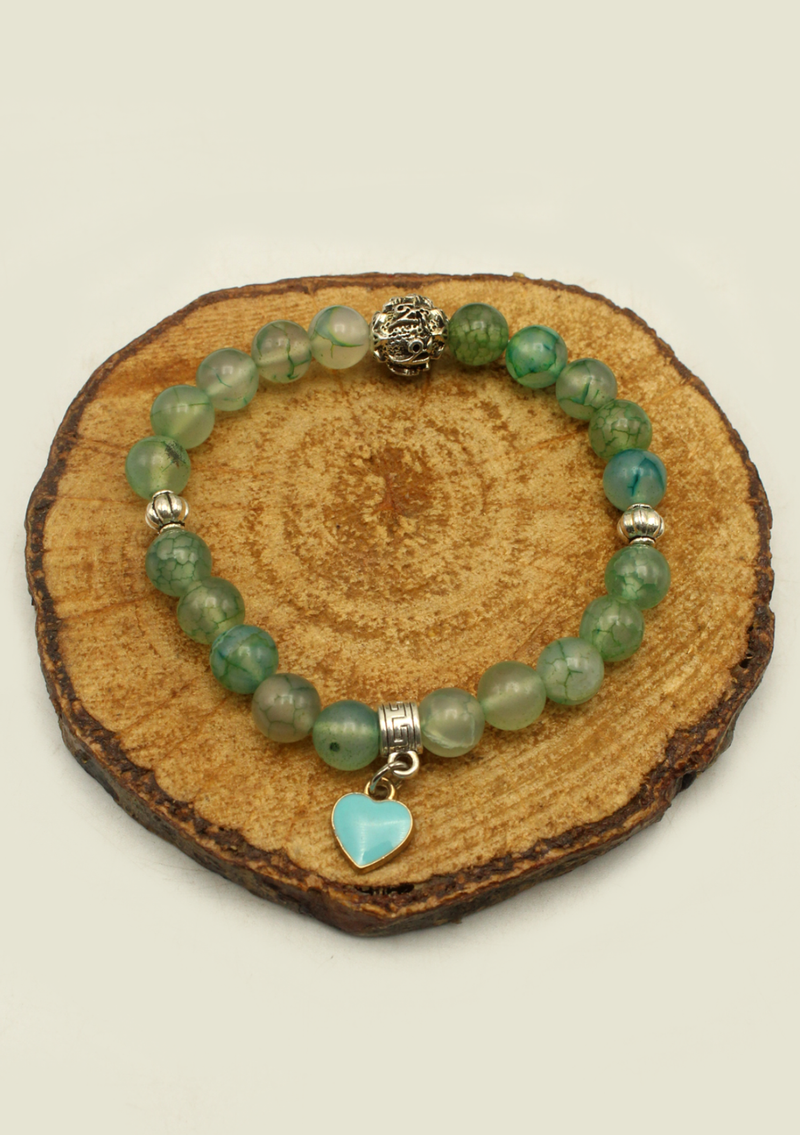 Light Green Mixed Stones Wrist Mala Bracelet