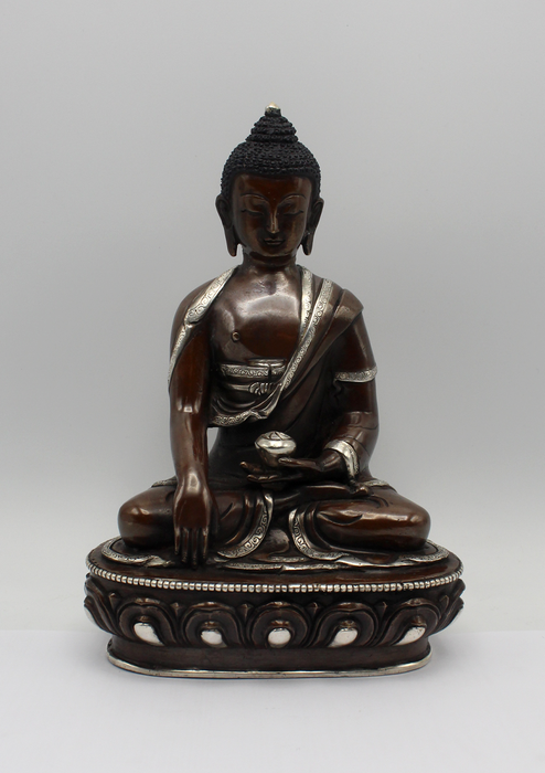 Copper Shakyamuni Buddha Statue 8" H