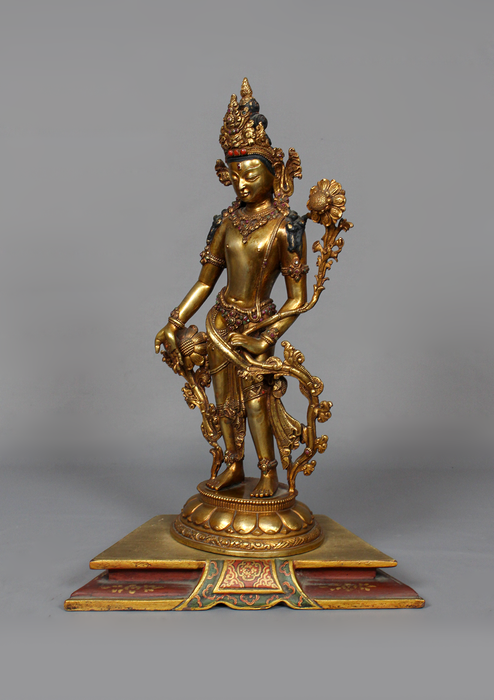 Fully Gold Plated Padmapani Lokeshvara Statue