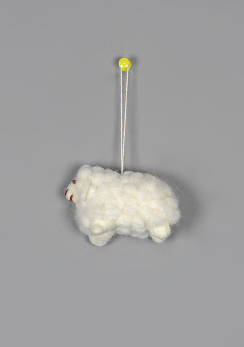 Handmade Felt Wool Sheep Hanging Ornament – Fair Trade Decor from Nepal