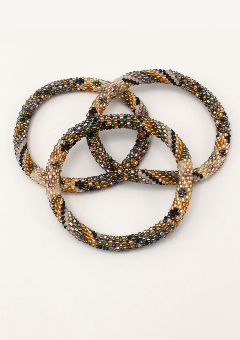 Golden Roll on Beads Bracelet