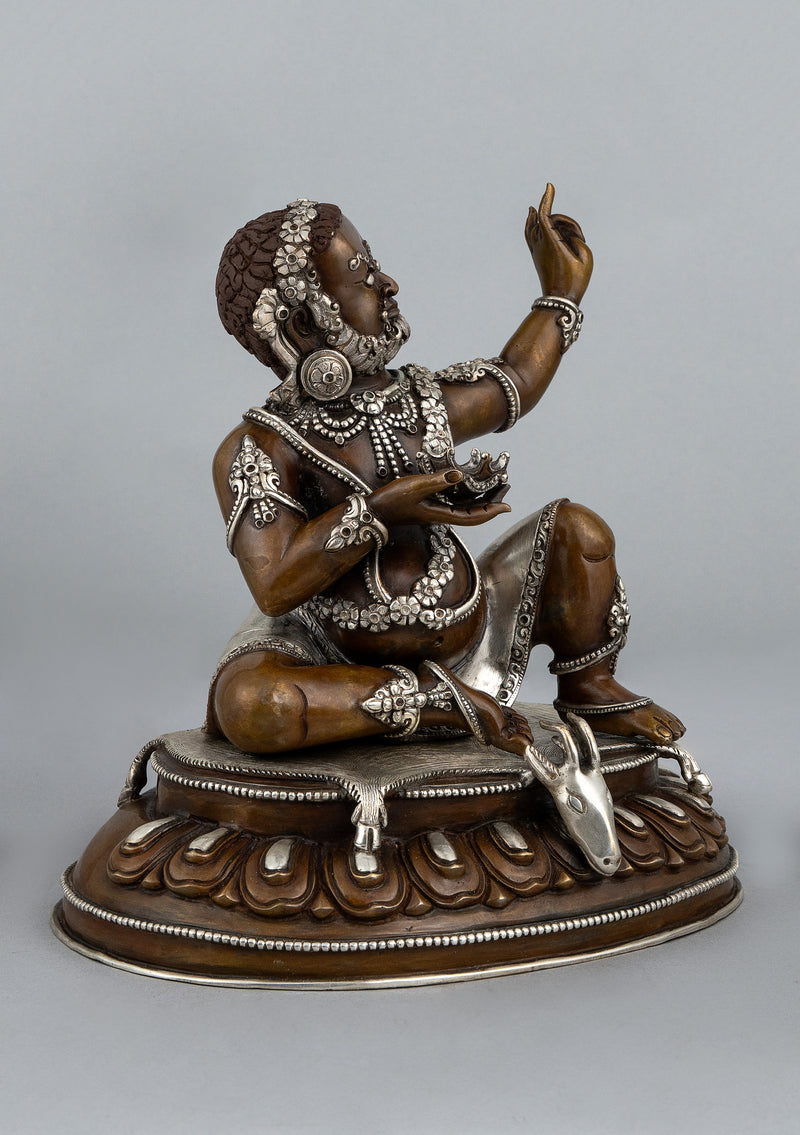 Silver Plated Copper Virupa Statue 9"H