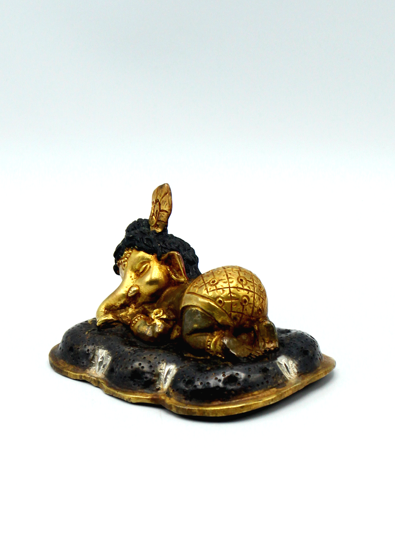 Sleeping Baby Ganesha Brass Statue 2.2 Inch