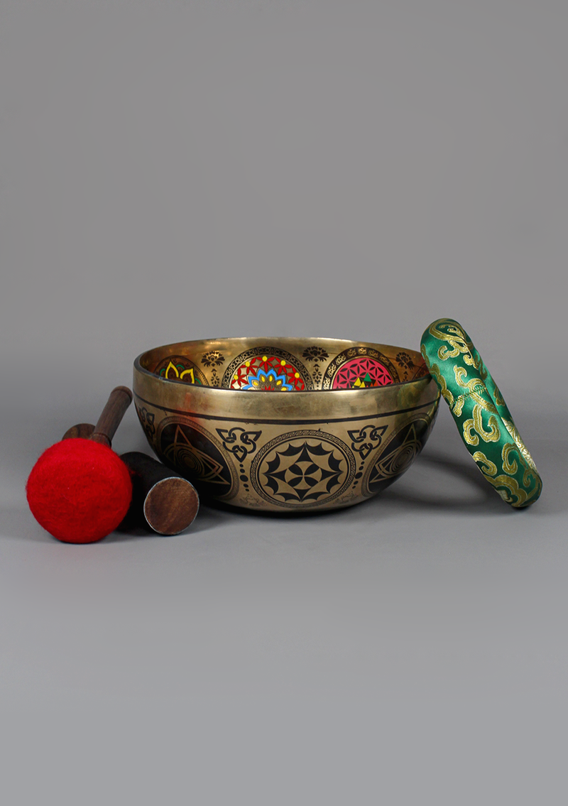 Avalokiteshvara  Handpainted Singing Bowl 9"