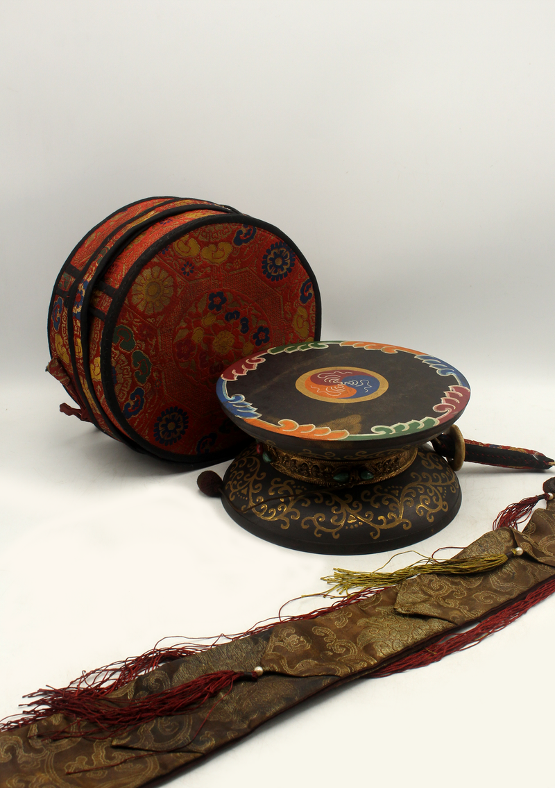 Handpainted Tibetan Shamans Chod Drum Damaru