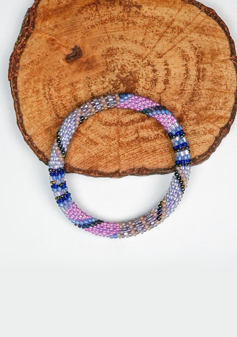 Handmade Lavender Blush Nepalese Roll Bead Bracelet – Fair Trade Jewelry