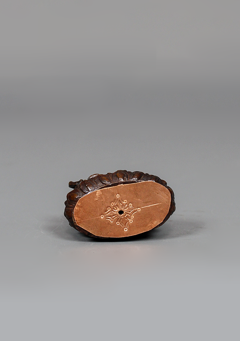 Oxidized Copper Ganesha Statue 2.75" H