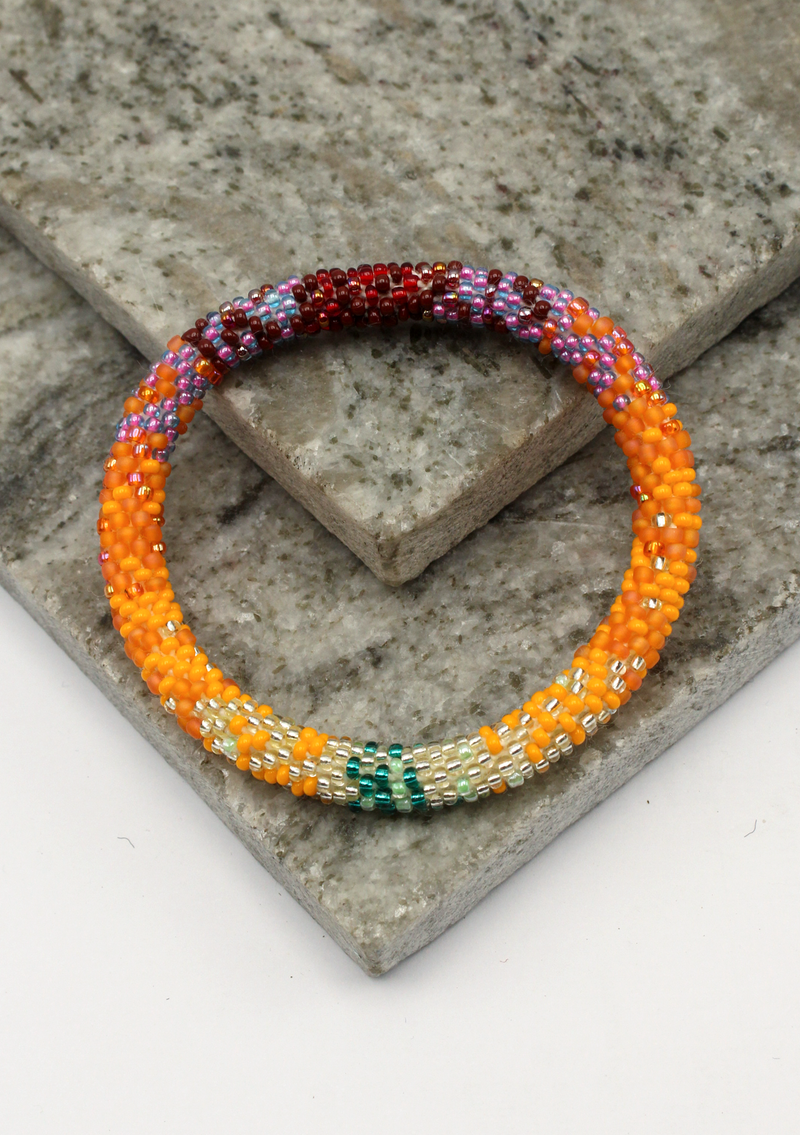 Orange Holland Roll on Beads Bracelet